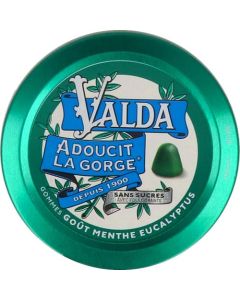 Valda Gommes Sans Sucres Menthe Eucalyptus Adoucit La Gorge 50g