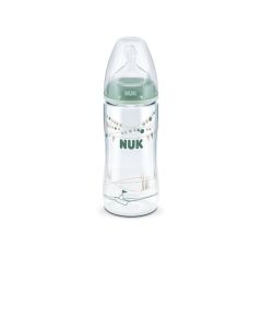 Nuk Biberon FC+ Cristal 300ml tétine silicone T1M Bateau