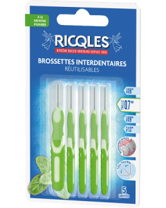 Ricqles Brossettes Interdentaires Réutilisables 0mm7 x5