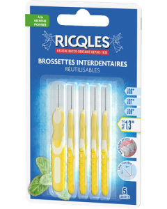 Ricqles Brossettes Interdentaires Réutilisables 1mm3 x5