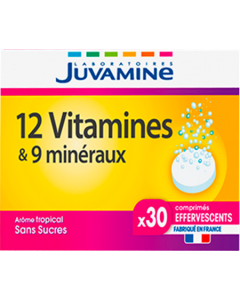 Juvamine 12 Vitamines + 9 Minéraux Comprimés Effervescents 30
