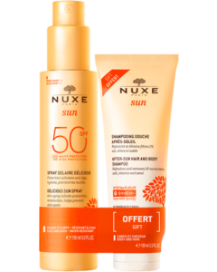 Nuxe Sun Spray Spf50 150ml + Shampoing Douche Après-Soleil 100ml