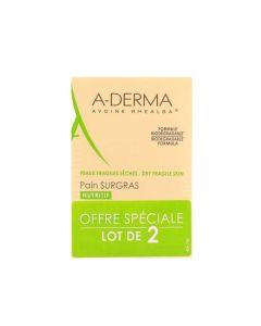 A-Derma Les Indispensables Pain Surgras Nettoyant Nutritif Offre Spéciale Duo 2x100 g