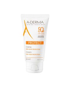 A-Derma Protect Crème Solaire Visage Très Haute Protection Spf50+ Sans Parfum Peaux Fragiles 40 ml