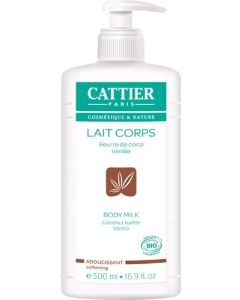 Cattier Lait Corps Adoucissant Beurre de Coco Parfum Vanille 500ml