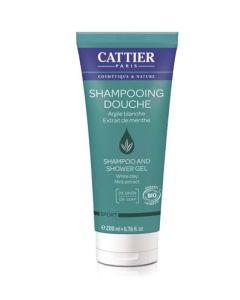 Cattier shampoing Douche Sport Argile Blanche Menthe 200ml