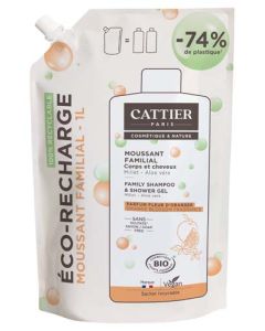 Cattier Recharge Moussant Familial Sans Sulfate Parfum Fleur D'Oranger 1L