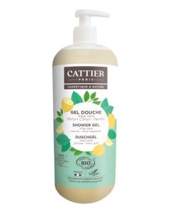 Cattier Gel Douche Sans Sulfate Parfum Citron Menthe 1L