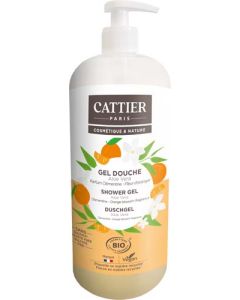 Cattier Gel Douche Sans Sulfate Parfum Clémentine Fleur D'Oranger 1L