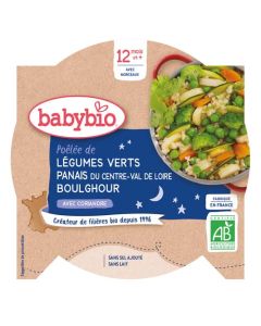 Babybio Poêlée de Légumes Verts Panais & Boulghour à la Coriandre Dès 12 Mois 230g