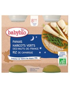 Babybio Panais, Haricot Vert, Riz Dès 8 Mois 2x200g