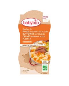 Babybio Panais, Butternut, Canard, Polenta au Romarin Dès 12 Mois 2x200g