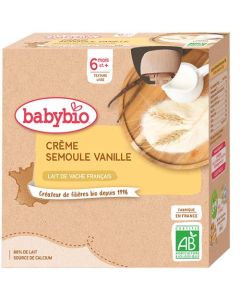 Babybio Crème Semoule Vanille Dès 6 Mois 4x85g