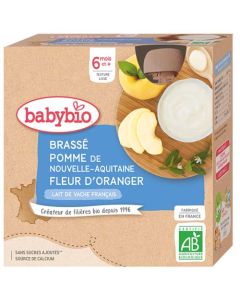 Babybio Brassés Pomme & Fleur d'Oranger Dès 6 Mois 4x85g