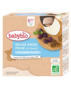 Babybio Brassés Lait de Brebis & Prune Dès 6 Mois 4x85g