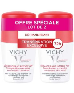 Vichy Détranspirant Intensif 72H Roll On 50 ml x2