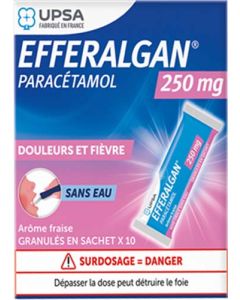 Efferalgan 250mg Fraise Granules Sachets x10