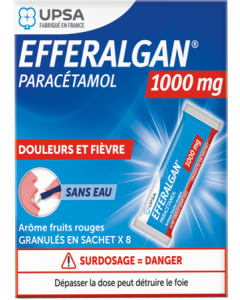 UPSA Efferalgan 1g Fruits Rouges Granules Sachets x8
