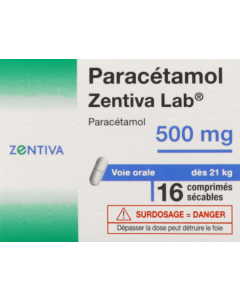 Zentiva Paracétamol 500mg Comprimés Sécables x16