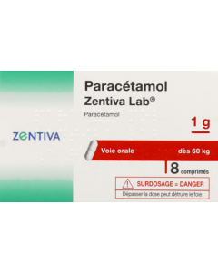 Zentiva Paracétamol 1g Comprimés x8