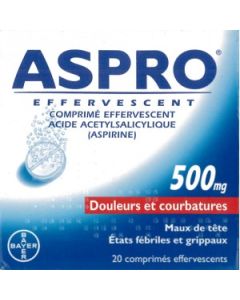 ASPRO 500 EFFERVESCENT 20 comprimés effervescents