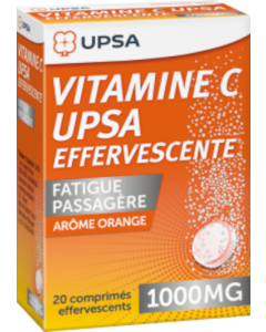 UPSA Vitamine C Effervescente 1000mg Arôme Orange 20 Comprimés Effervescents