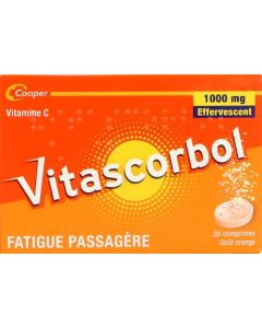 Vitascorbol Fatigue Passagère Vitamine C 1g 20 comprimés effervescents