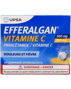 UPSA Efferalgan Vitamine C 500mg/200mg Comprimés Effervescents x16