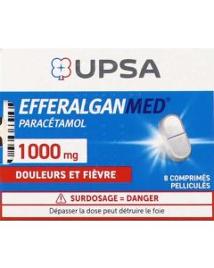 UPSA Efferalgan 1000mg 8 Comprimés Pelliculés