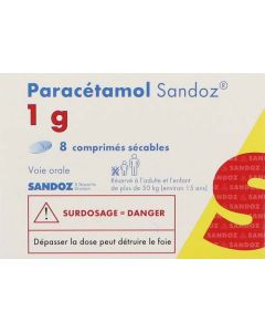 Sandoz Paracétamol 1g 8 comprimés sécables