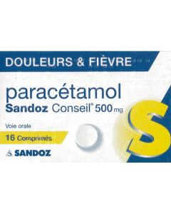 Sandoz Conseil Paracétamol 500mg 16 comprimés