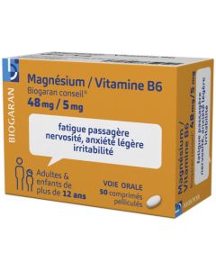Biogaran Magnesium Vitamine B6 48mg/5mg 50 comprimés