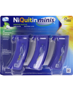 NiQuitinMinis Menthe Fraîche 1,5 mg Sans Sucre 60 comprimés