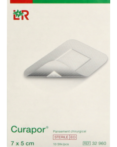 Lohmann Curapor Sterile Pansement Adhesif 5cm X 7cm 10