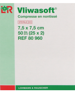 Lohmann Vliwasoft Compresse Stérile Non Tissée 7cm5 X 7cm5 S2 25