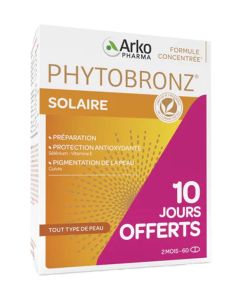Arkopharma Phytobronz Préparateur Solaire Huiles Végétales Lot de 2x30 capsules
