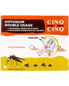 Cinq sur Cinq Diffuseur Electrique + Recharges Anti-Moustiques