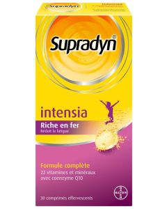 Supradyn Intensia Vitamines et Minéraux Q10 et Fer 30 Comprimés Effervescents