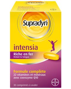 Supradyn Intensia Vitamines Minéraux Q10 et Fer 30 Comprimés