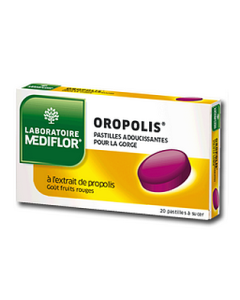 Mediflor Oropolis Pastilles Adoucissantes Pour la Gorge Fruits Rouges X 20