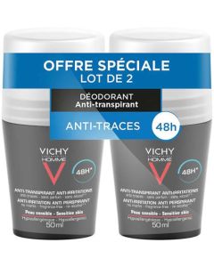 Vichy Homme Déodorant Bille 48H Anti Irritation 2x50 ml
