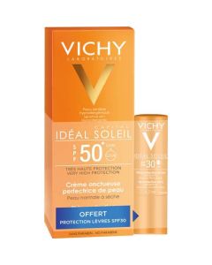 Vichy Capital Soleil Crème Onctueuse SPF50+ avec Stick Lèvres SPF30 Offert