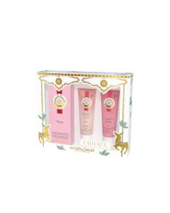 Roger & Gallet Coffret Enchanté Rose Eau Parfumée Bienfaisante Rose 100ml + Gel Douche Apaisant 50ml et Lait Apaisant 50ml Offerts