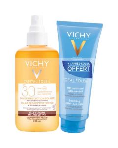 Vichy Eau de Protection Solaire Hâle Sublimé SPF30 + Lait Apaisant Après Soleil Offert