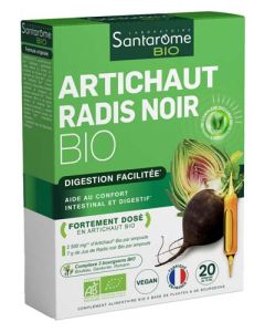 Santarome Bio Artichaut Radis Noir Ampoule Buvable 10ml 20
