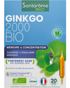 Santarome Bio Ginko 2000 Ampoule Buvable 10ml x20