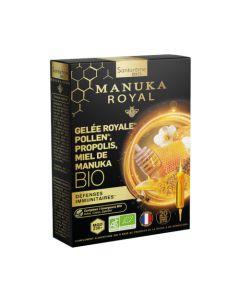 Santarome Manuka Royal Gelée Royale, Pollen Propolis, Miel de Manuka Bio 20 ampoules