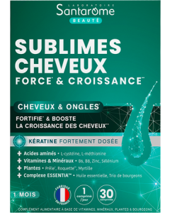 Santarome Bio Sublimes Cheveux Force Croissance Comprimés x30