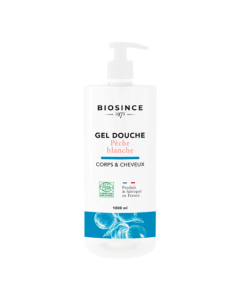 Biosince 1975 Gel Douche Corps Cheveux Pêche Bio 1L