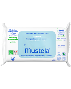 Mustela Lingettes Nettoyantes Compostables Sans Parfum x60